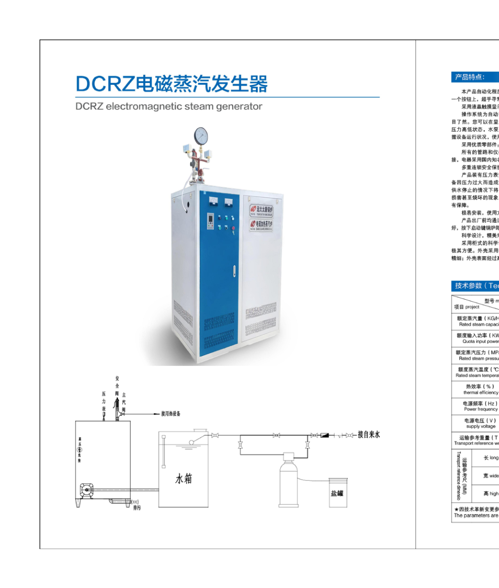 DCRZ Electromagnetic Steam Generator