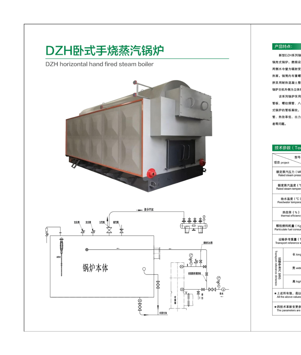 DZH Horizontal Hand Fired Steam Boiler